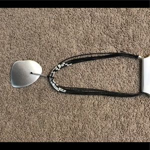 NWT Cute silver and black necklace